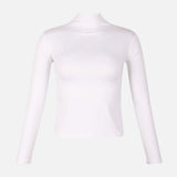 Women Basic Long Sleeve High Neck T-Shirt