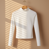 Women Basic Long Sleeve High Neck T-Shirt