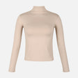 Women Basic Long Sleeve High Neck T-Shirt