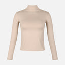 Women Basic Long Sleeve High Neck T-Shirt