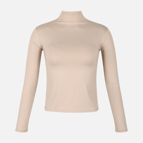 Women Basic Long Sleeve High Neck T-Shirt