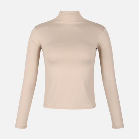 Women Basic Long Sleeve High Neck T-Shirt