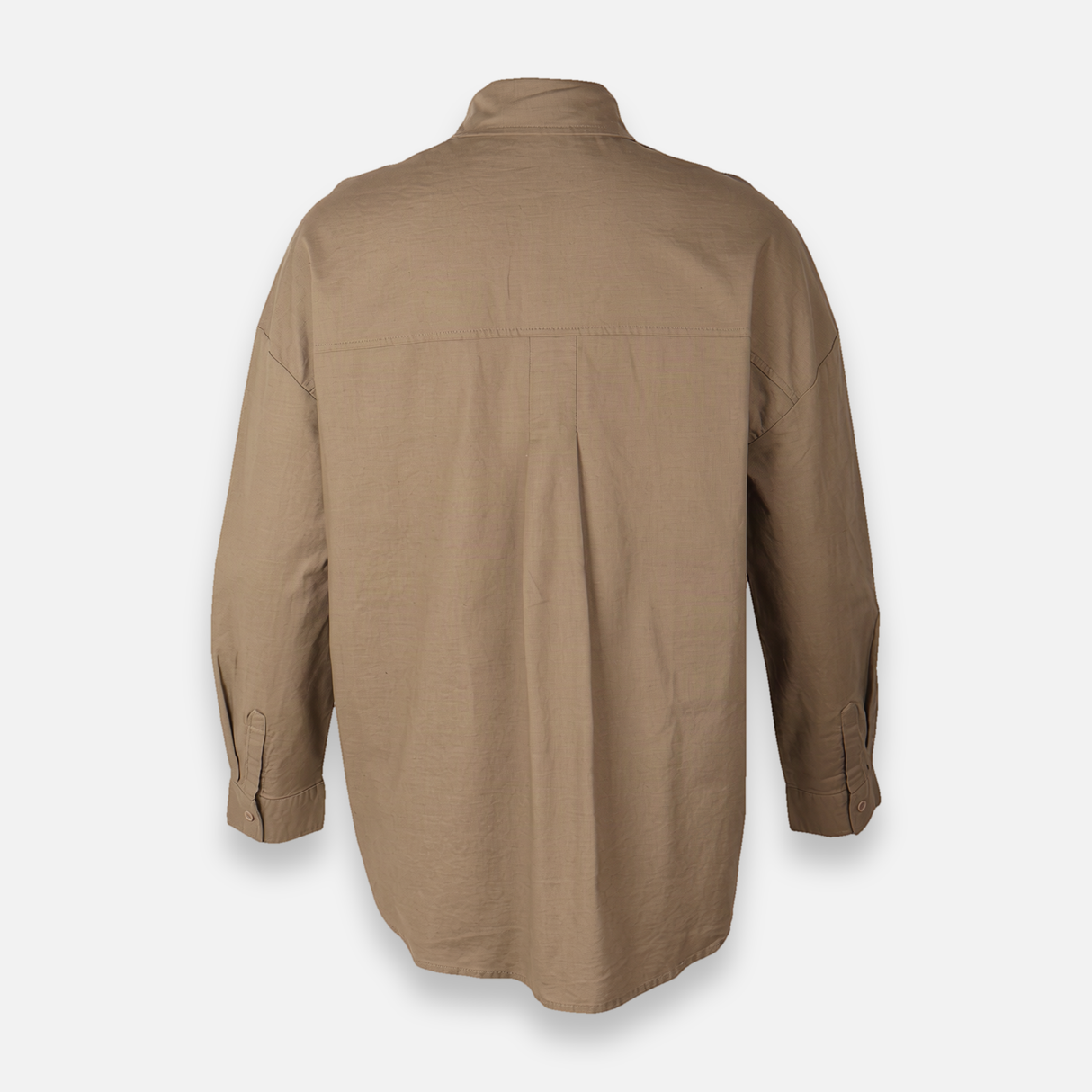 Women Linen Blend Oversized Shirt – Long Sleeve
