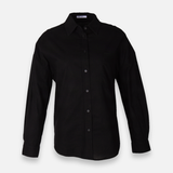 Women Linen Blend Oversized Shirt – Long Sleeve