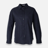 Women Linen Blend Oversized Shirt – Long Sleeve