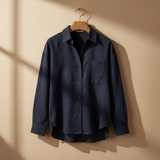 Women Linen Blend Oversized Shirt – Long Sleeve