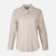 Women Linen Blend Striped Shirt