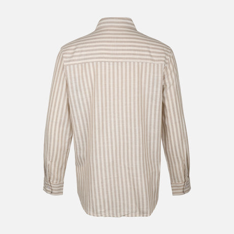 Women Linen Blend Striped Shirt