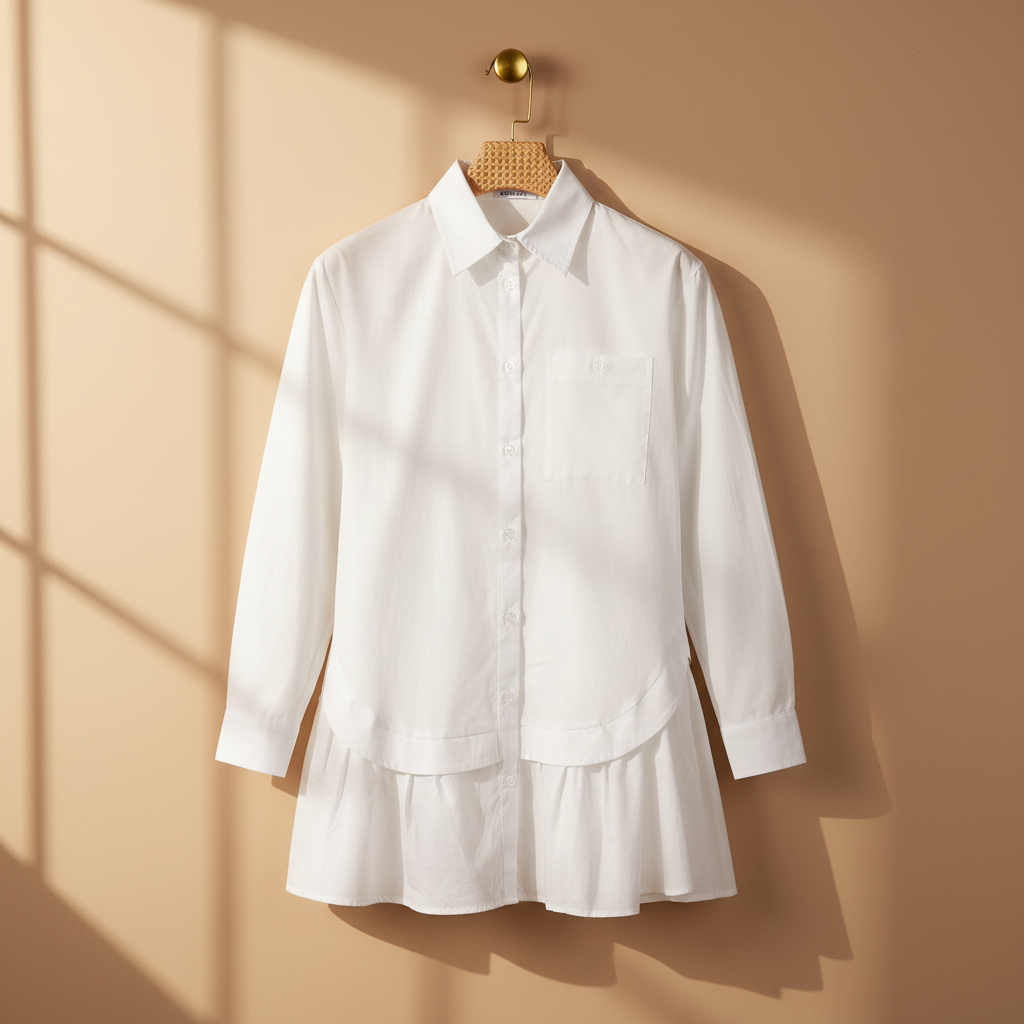 Women Poplin Oversized Button Tunic