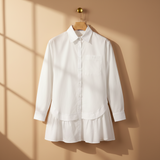 Women Poplin Oversized Button Tunic