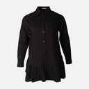 Women Poplin Oversize Button Tunic