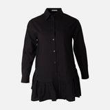 Women Poplin Oversize Button Tunic