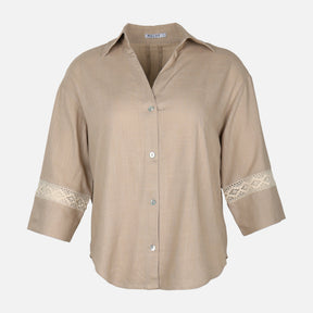 Women Lace Sleeve Shirt
