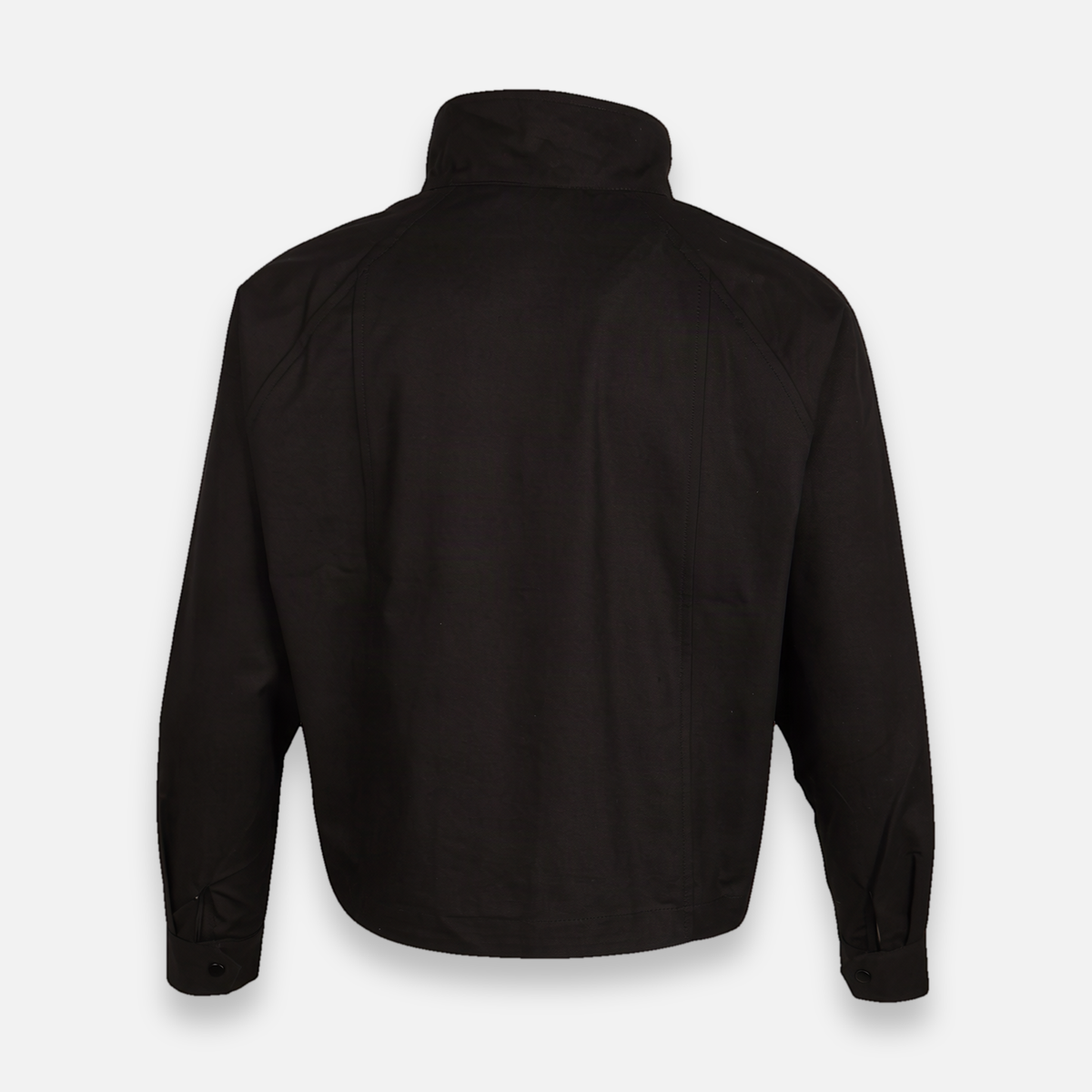 Women Woven Cropped Jacket With High Collar