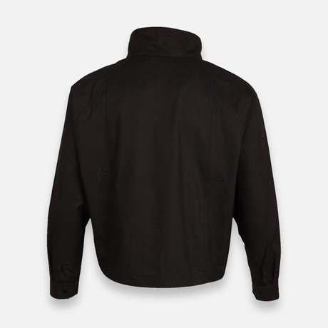 Women Woven Cropped Jacket With High Collar