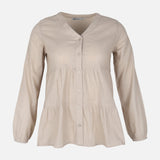 Women Long Sleeve Cotton Flex Blouse