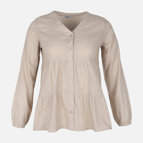 Women Long Sleeve Cotton Flex Blouse