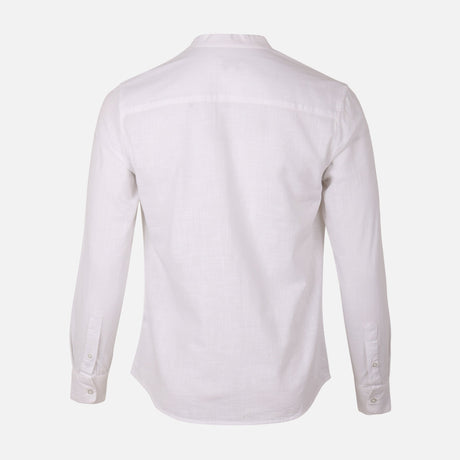 Men Mandarin Collar Long Sleeve Plain Shirt