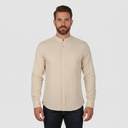 Men Mandarin Collar Long Sleeve Plain Shirt
