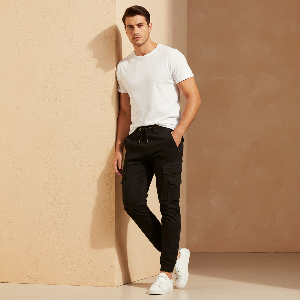 Men Woven Cargo Jogger Pant
