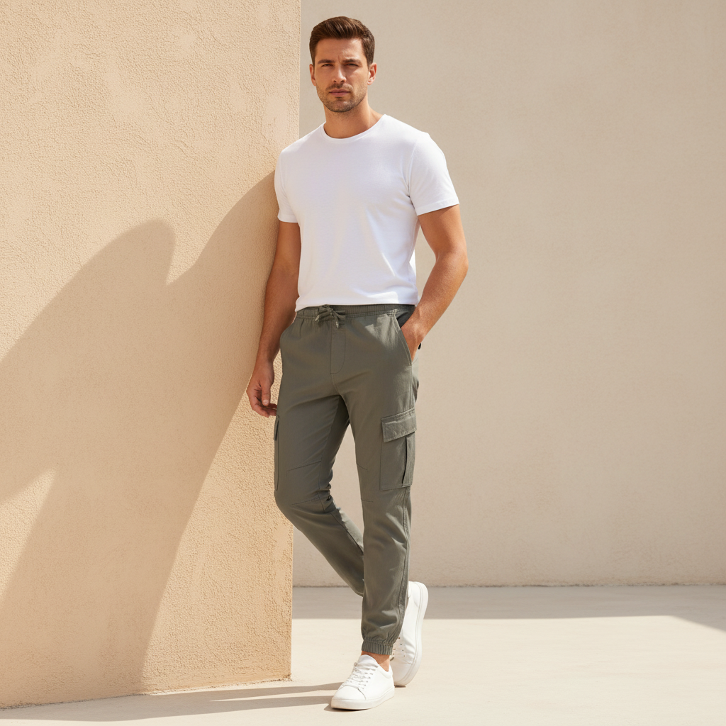 Men Woven Cargo Jogger Pant