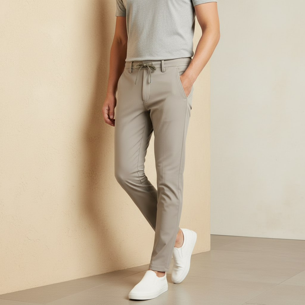 Men Woven Trouser With Elastic