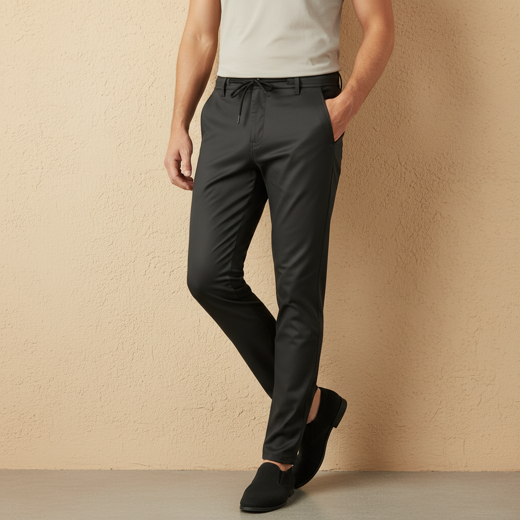 Men Woven Trouser With Elastic
