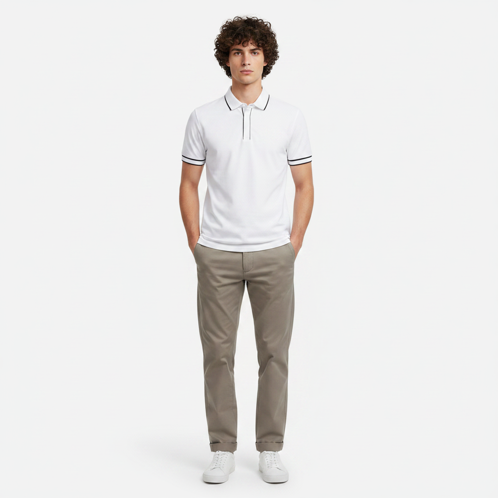 Men Pique Polo T-Shirt Short Sleeve