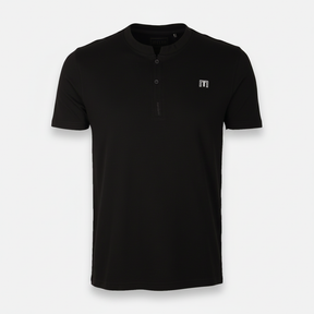 Men Pique Henley T-Shirt Short Sleeve