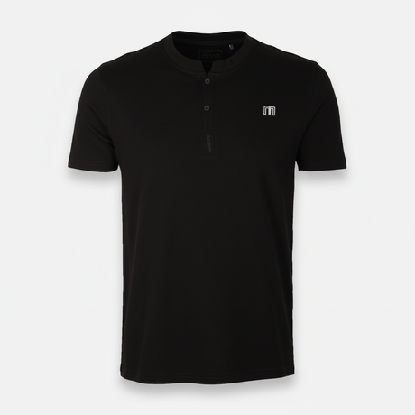 Men Pique Henley T-Shirt Short Sleeve