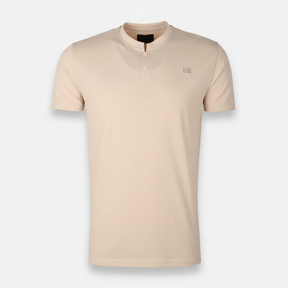 Men Pique Henley T-Shirt Short Sleeve