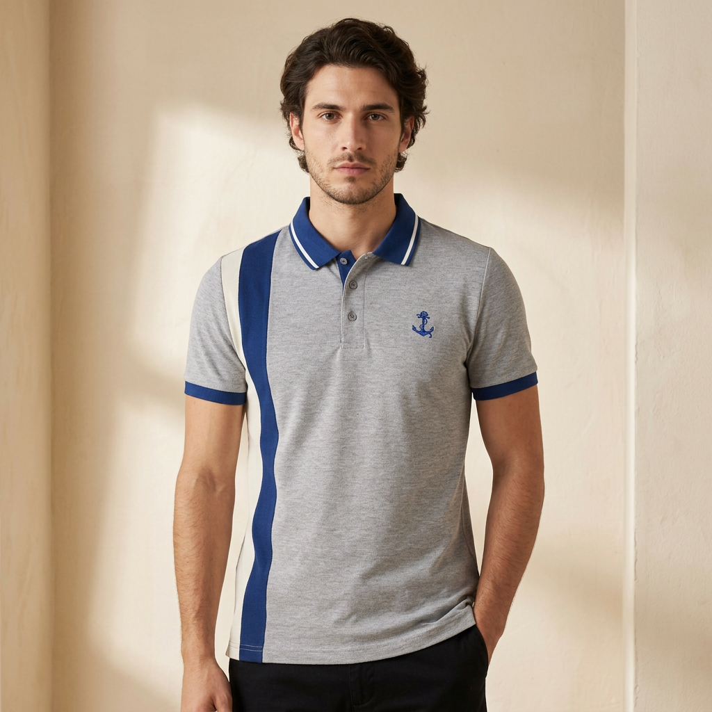 Men Pique Polo T-Shirt Short Sleeve