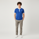 Men T-Shirt Henley Neck Short Sleeve