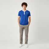 Men T-Shirt Henley Neck Short Sleeve