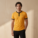 Qadsia Sc Men T-Shirt Henley Neck Short Sleeve