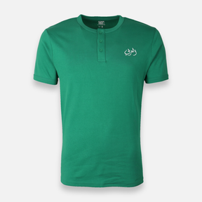 Al-Arabi Sc Men T-Shirt Henley Neck Short Sleeve