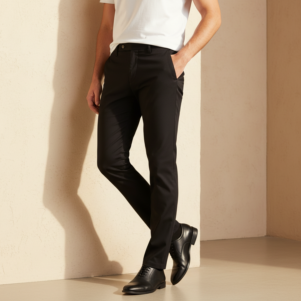 Men Cross Pocket Printed Chino