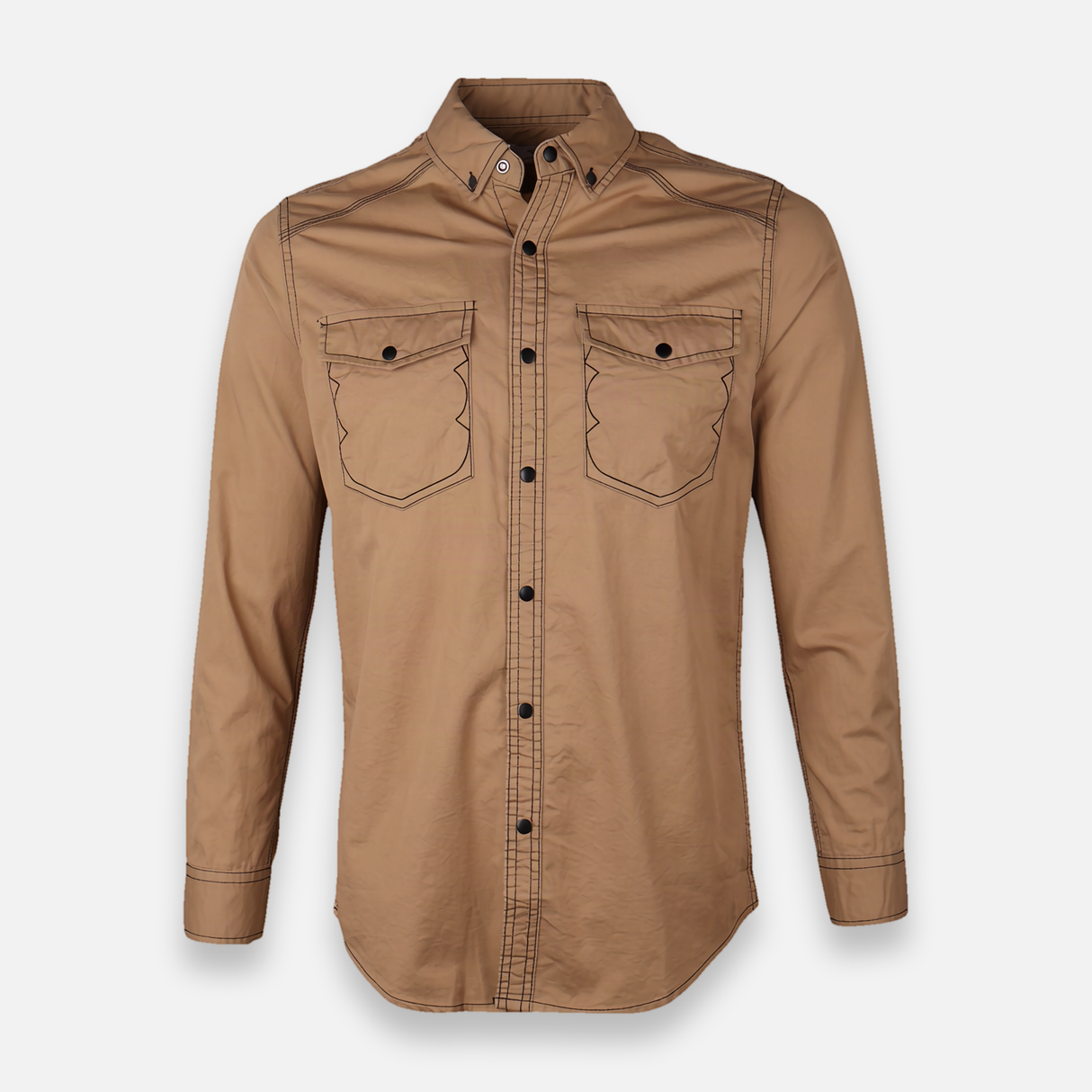 Men Woven Plain Shirt Long Sleeve