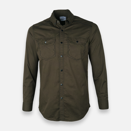 Men Woven Plain Shirt Long Sleeve