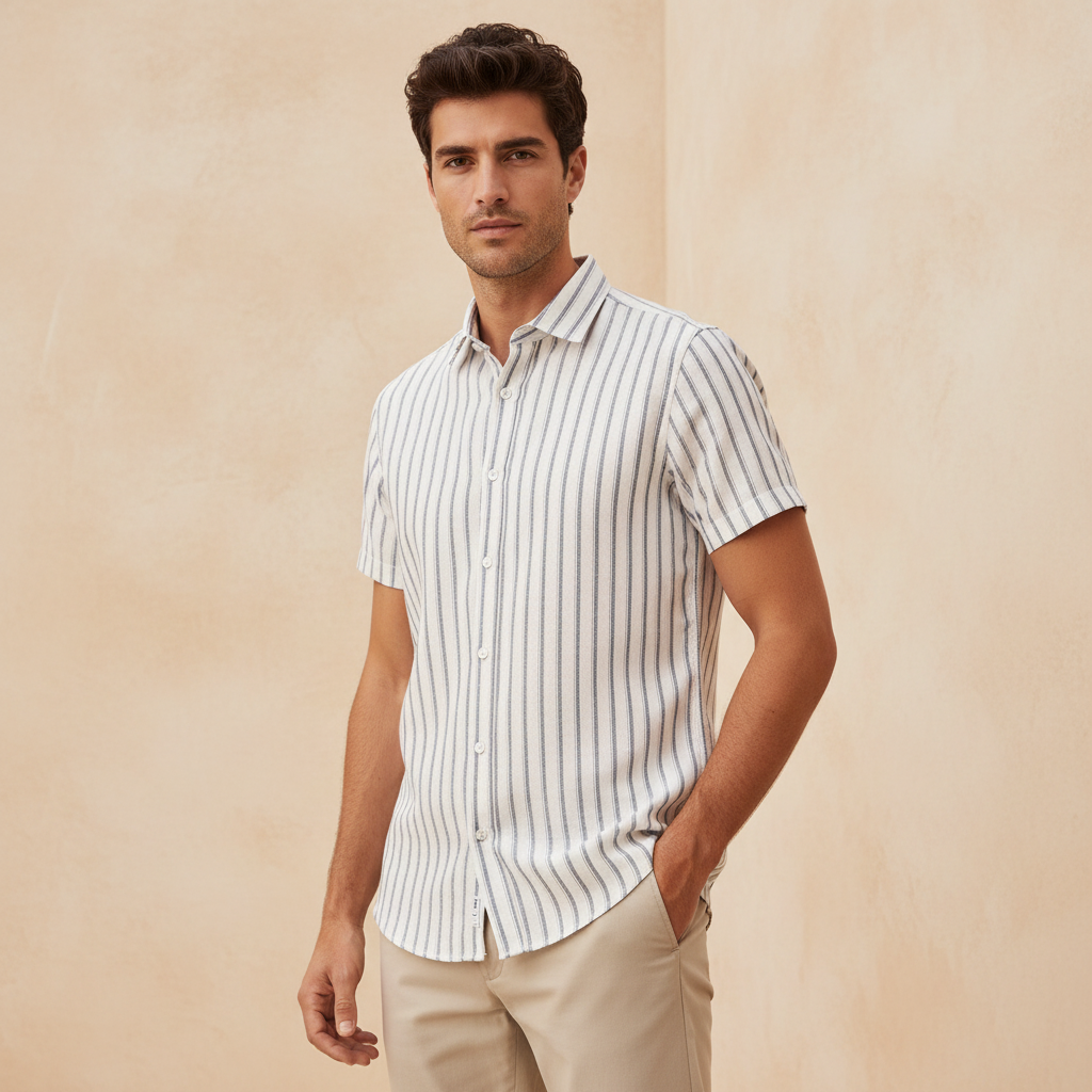 Men Woven Short Sleeve Shirt