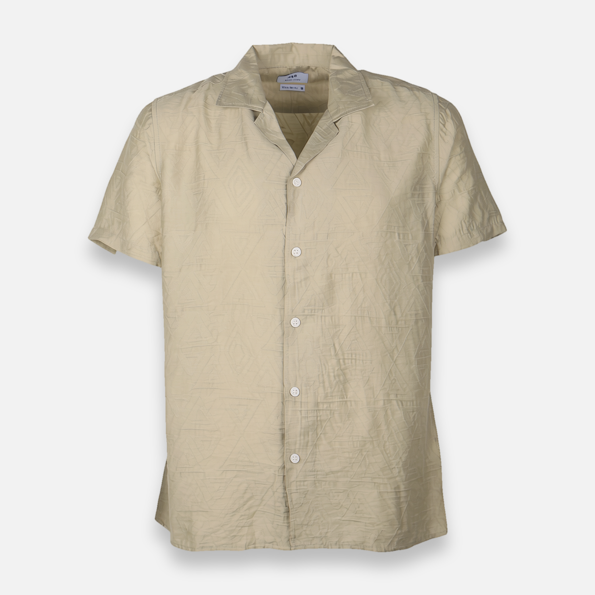 Men Plain Woven Short Sleeve Shirt
