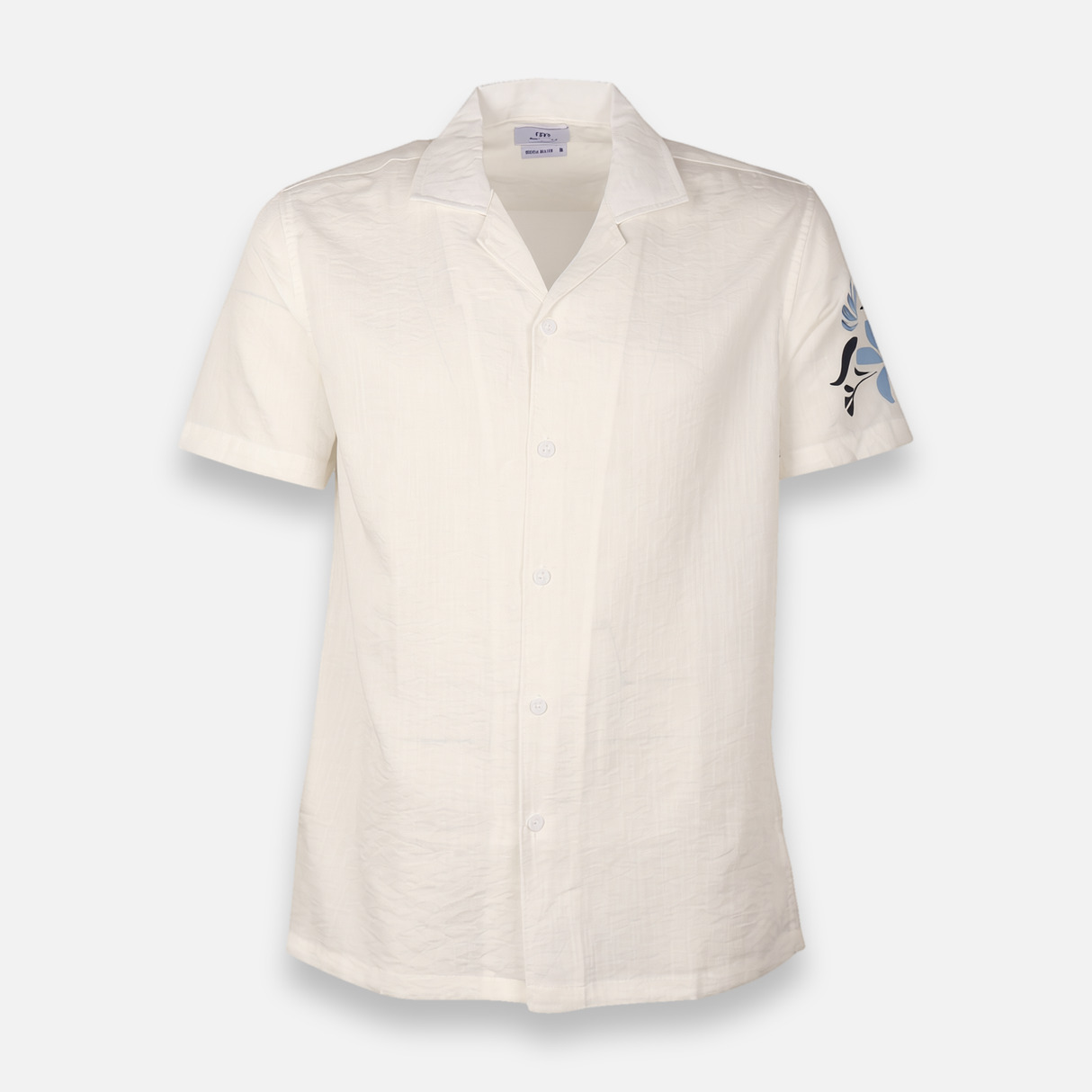 Men Plain Woven Short Sleeve Shirt