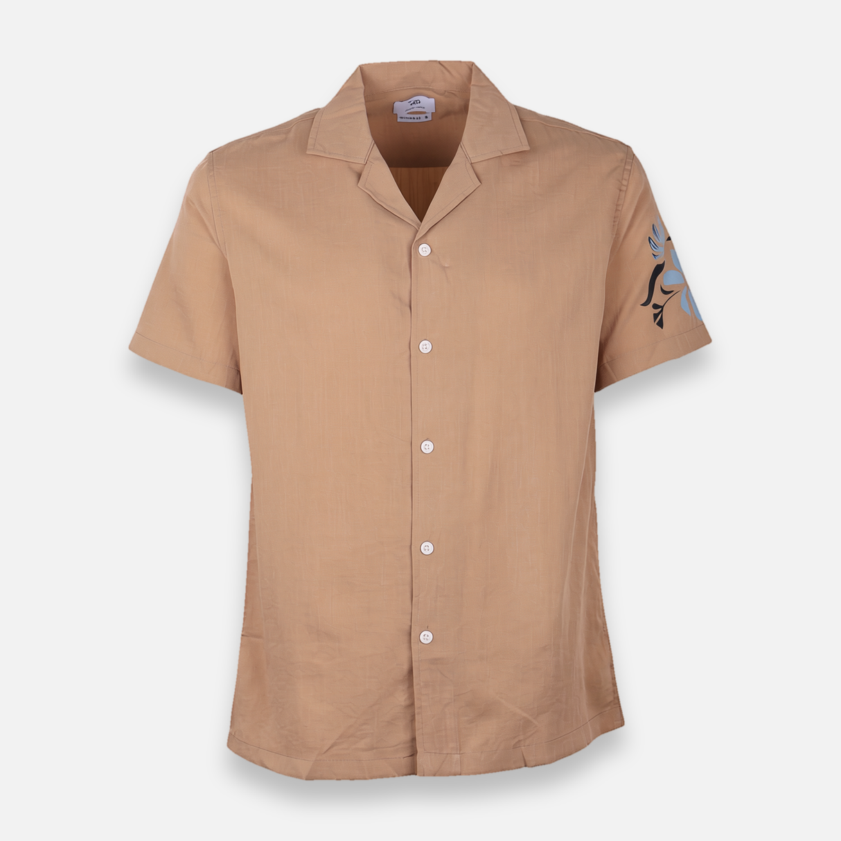 Men Plain Woven Short Sleeve Shirt