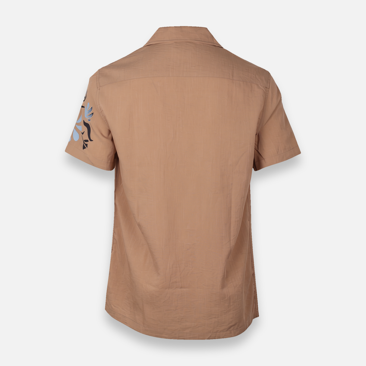 Men Plain Woven Short Sleeve Shirt