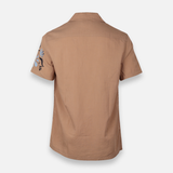 Men Plain Woven Short Sleeve Shirt