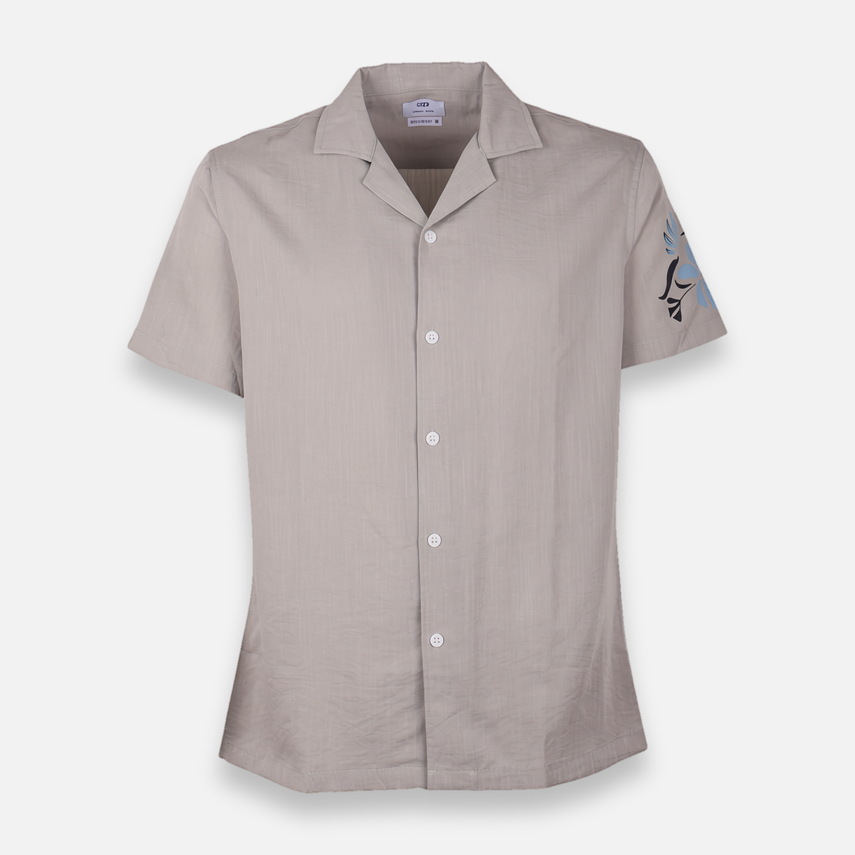 Men Plain Woven Short Sleeve Shirt