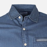 Men Plain Denim Long Sleeve Shirt