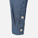 Men Plain Denim Long Sleeve Shirt