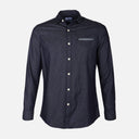 Men Plain Denim Long Sleeve Shirt