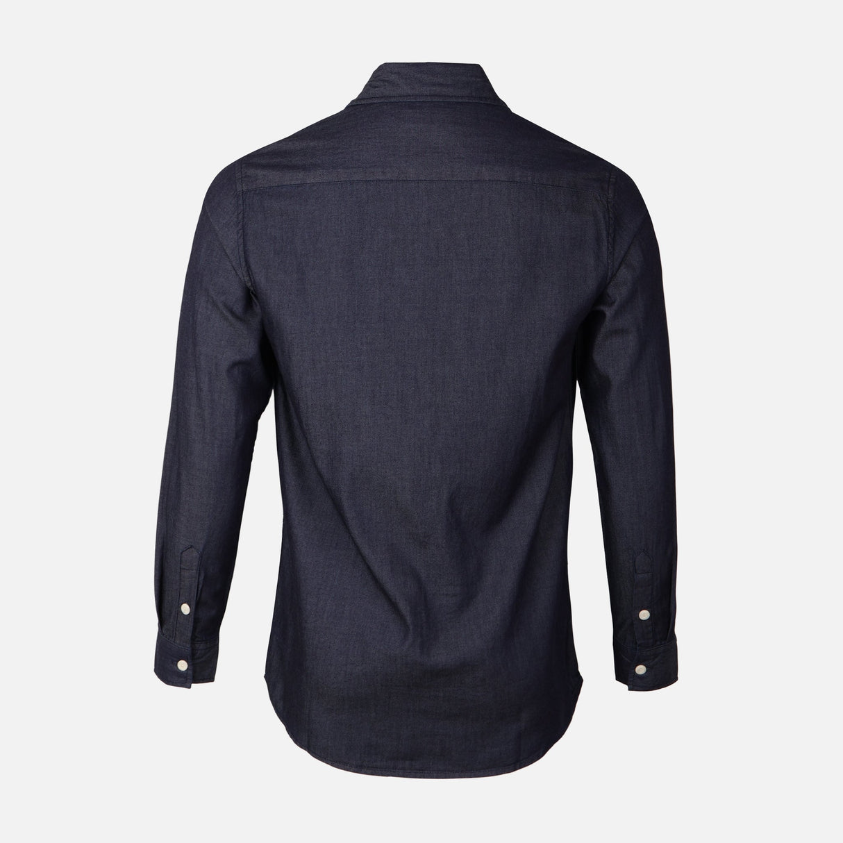 Men Plain Denim Long Sleeve Shirt